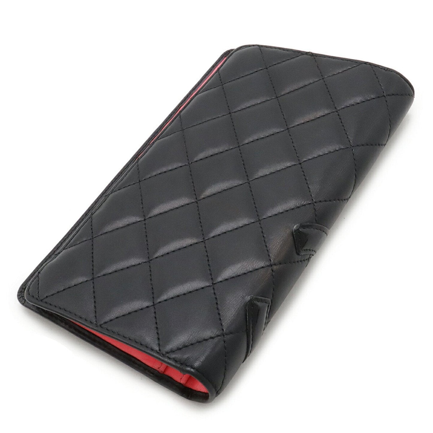 Chanel Black Leather Long Wallet (Bi-Fold) ()