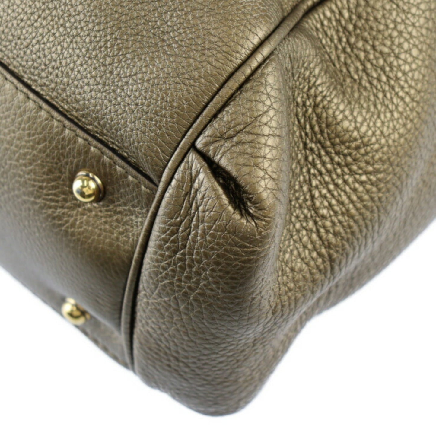 Gucci Bronze Leather Handbag Shoulder Bag Tote Bag ()