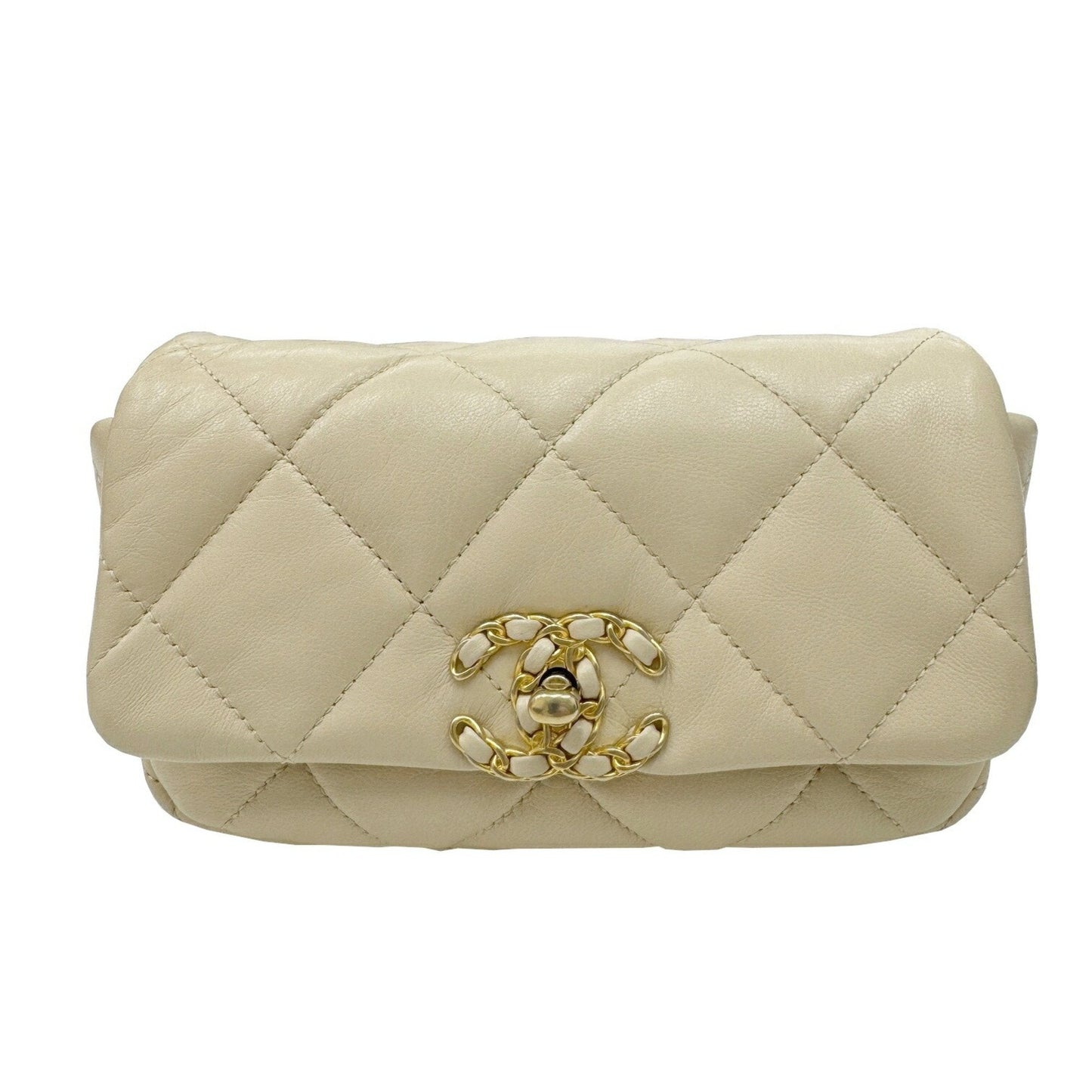 Chanel Beige Leather Shoulder Bag Sling Bag ()