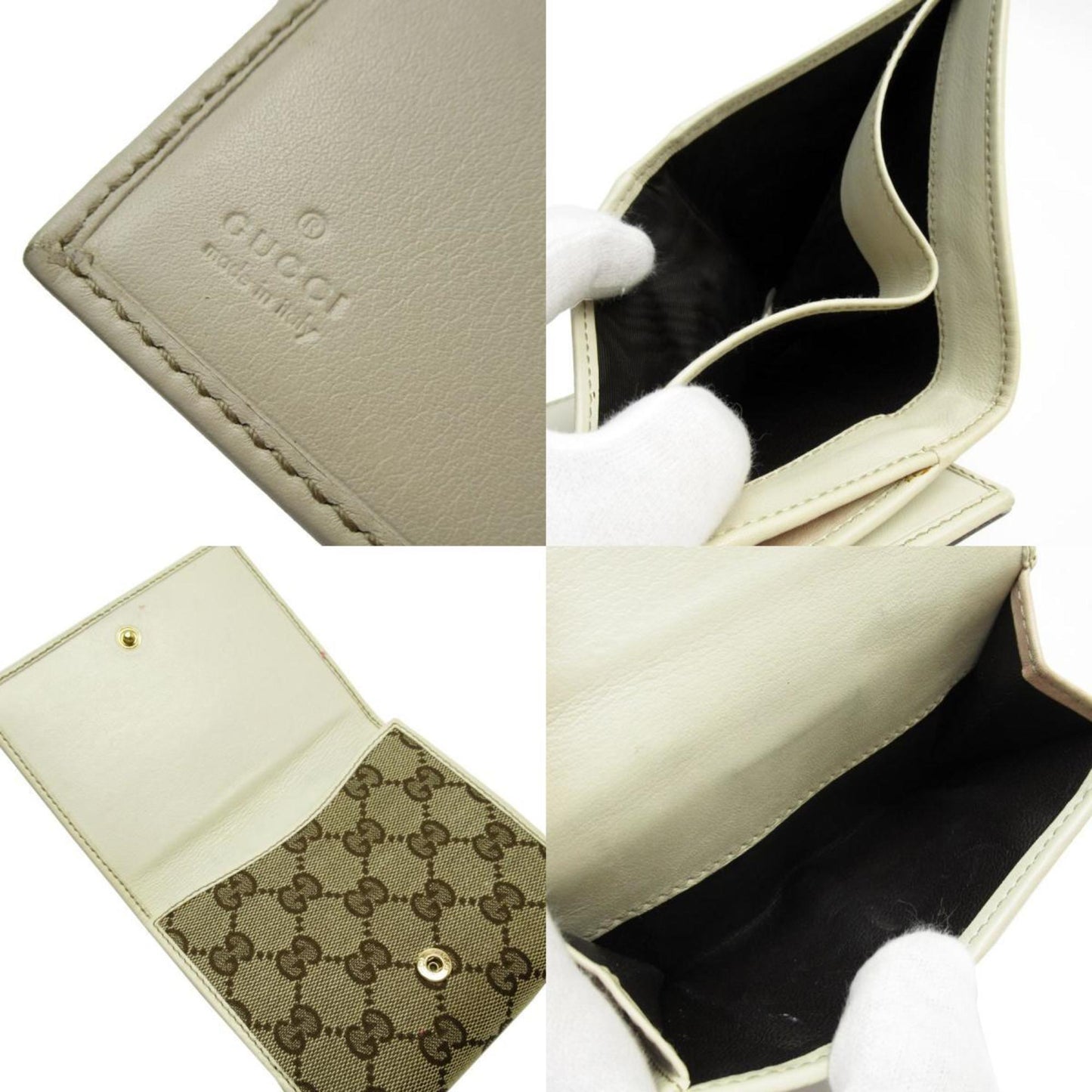 Gucci Brown Ivory Gg Canvas Leather Wallet (Bi-Fold) ()