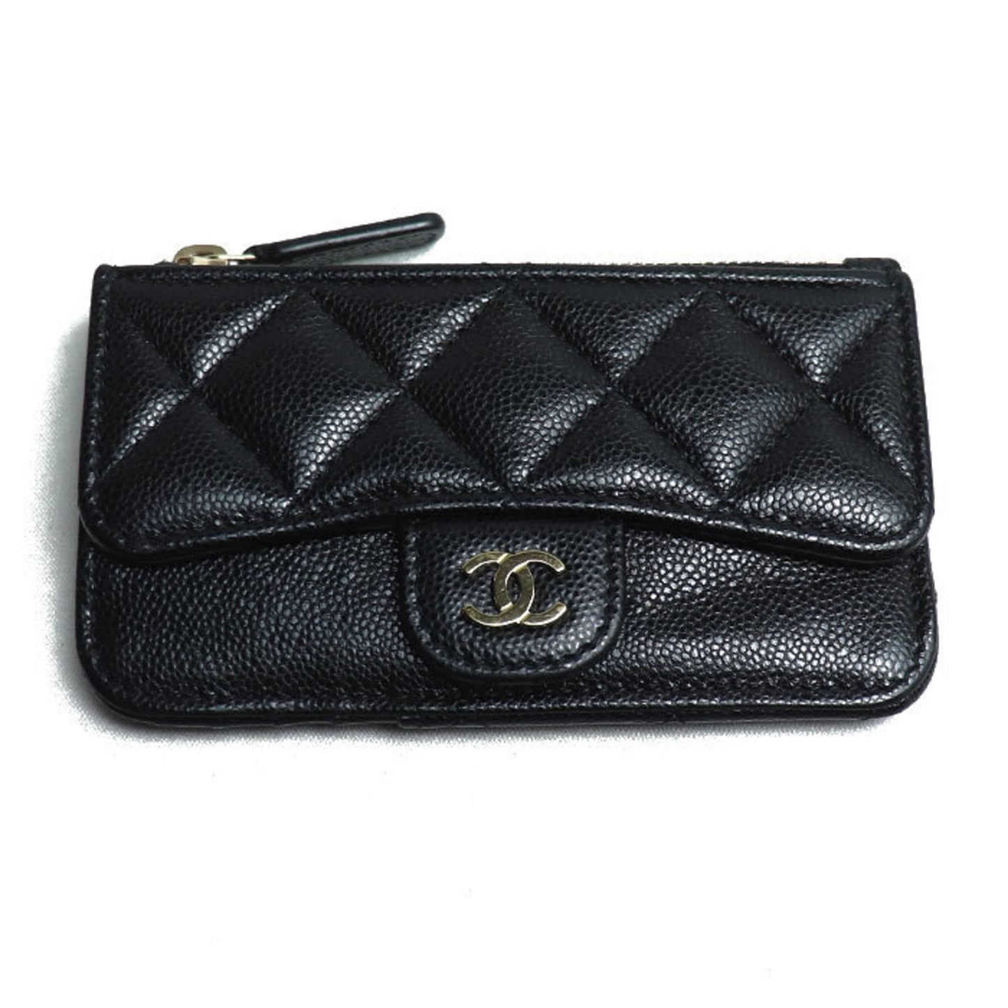 Chanel Black Grained Calfskin Coin Purse/Coin Case ()