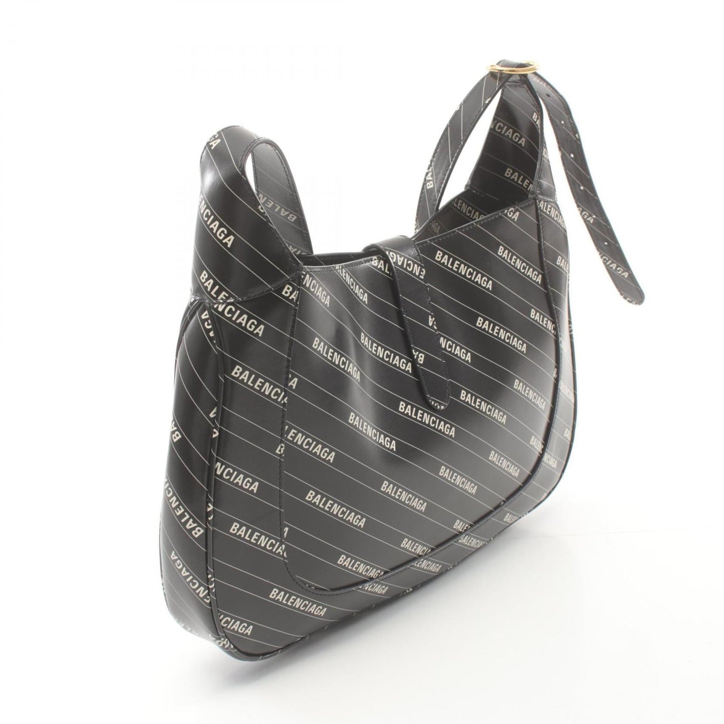 Gucci Black White Leather Shoulder Bag ()