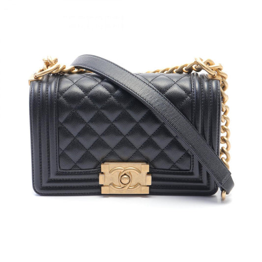 Chanel Black Caviar Leather Shoulder Bag ()