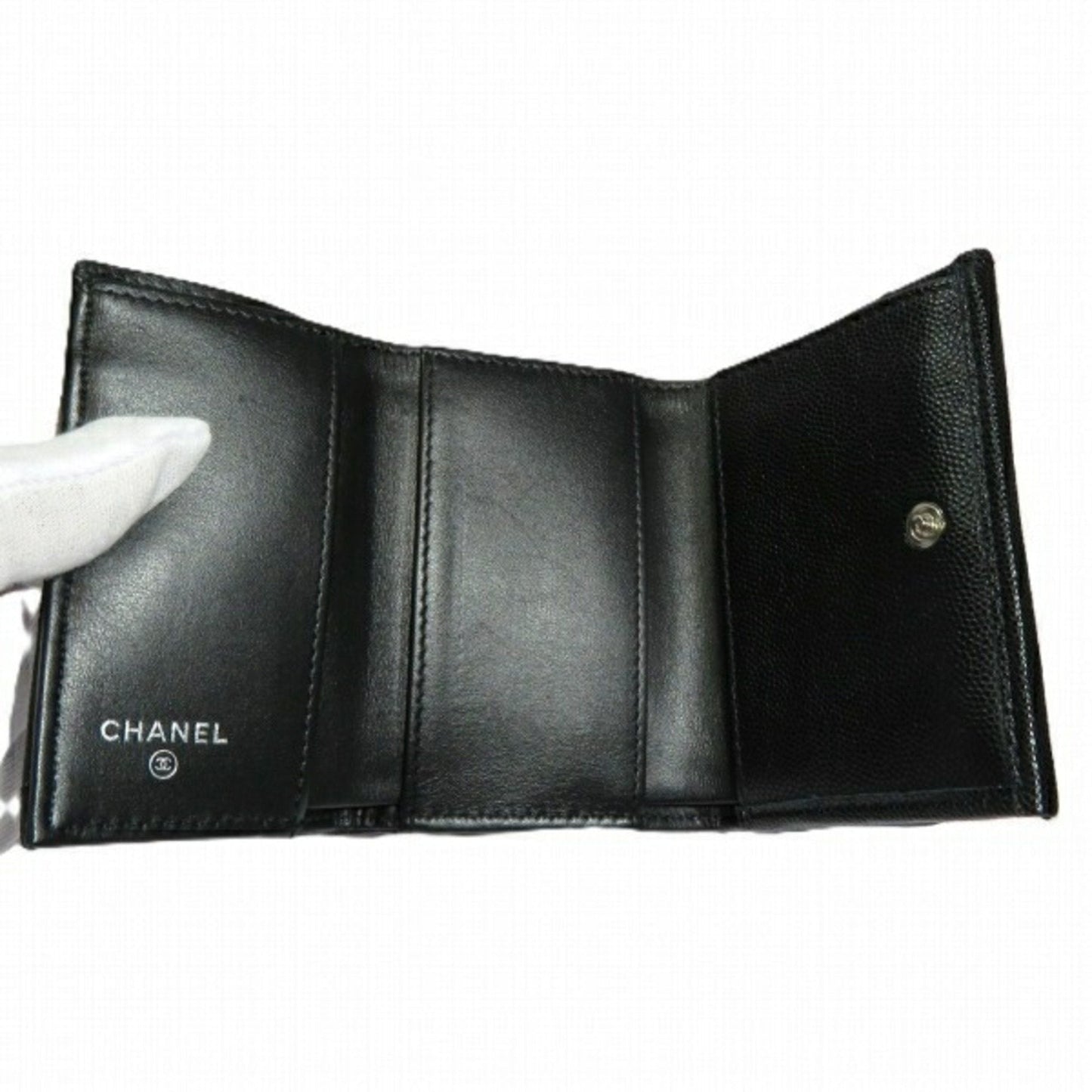 Chanel Black Grained Calfskin Coin Purse/Coin Case ()