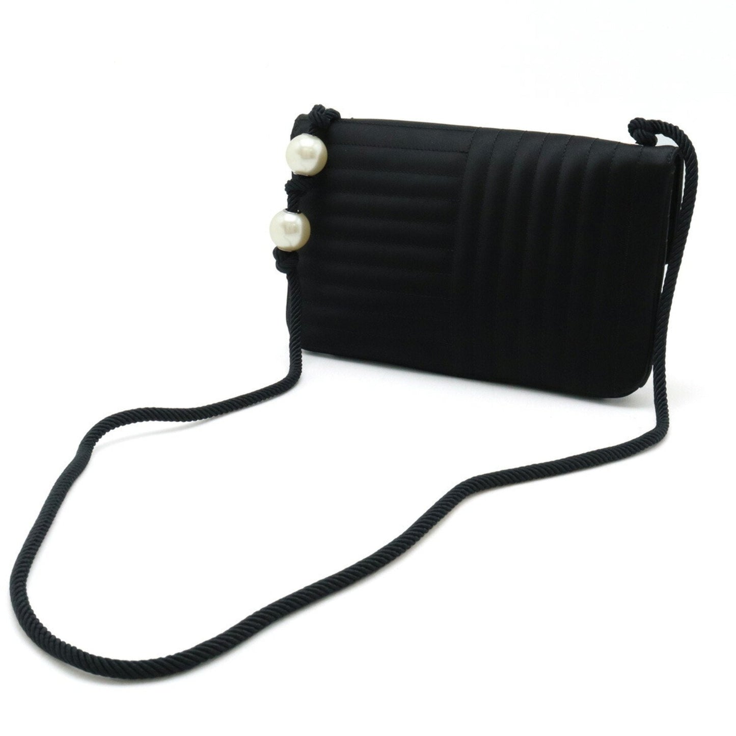 Chanel Black Satin Pochette Shoulder Bag ()