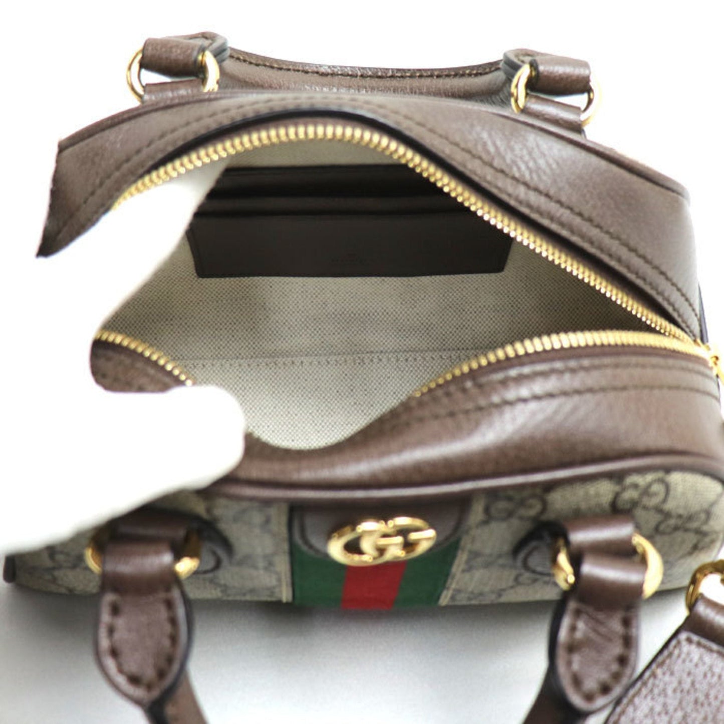Gucci Beige Gg Supreme Canvas Leather Shoulder Bag ()