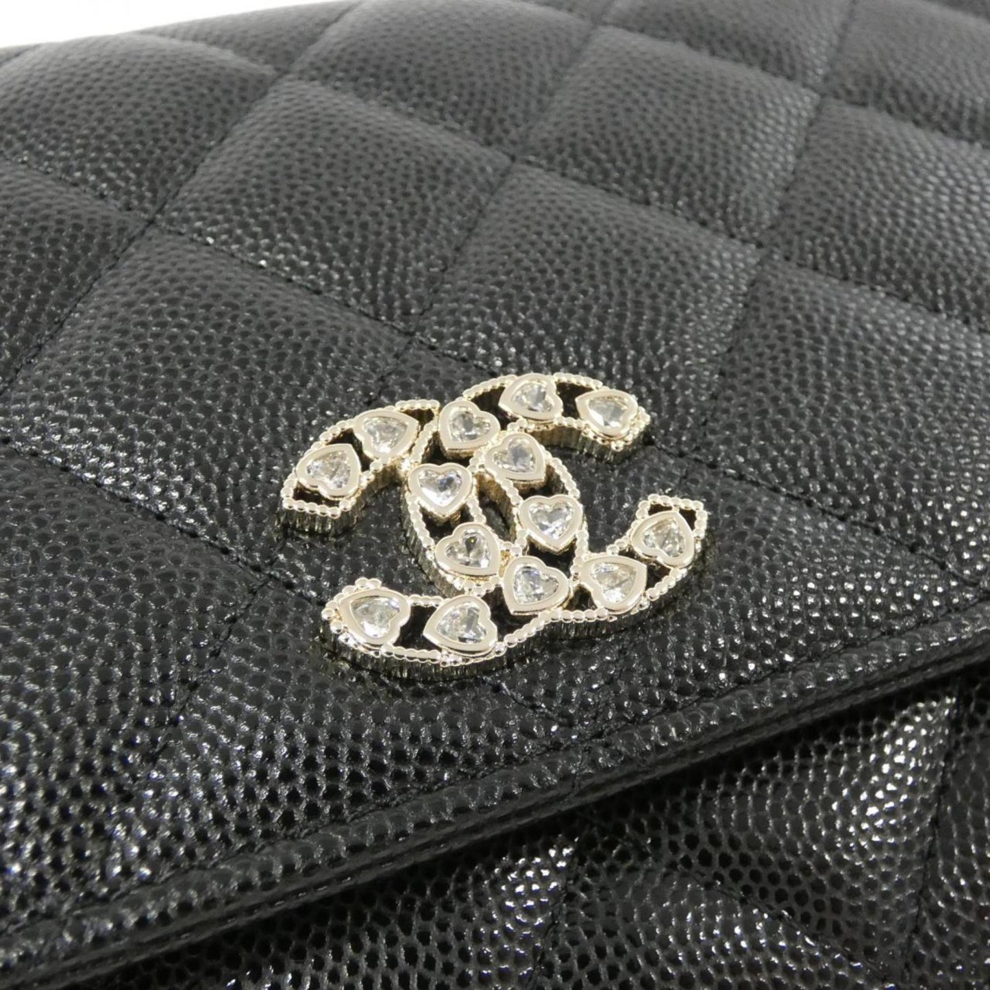 Chanel Black Caviar Leather Chain/Shoulder Wallet ()
