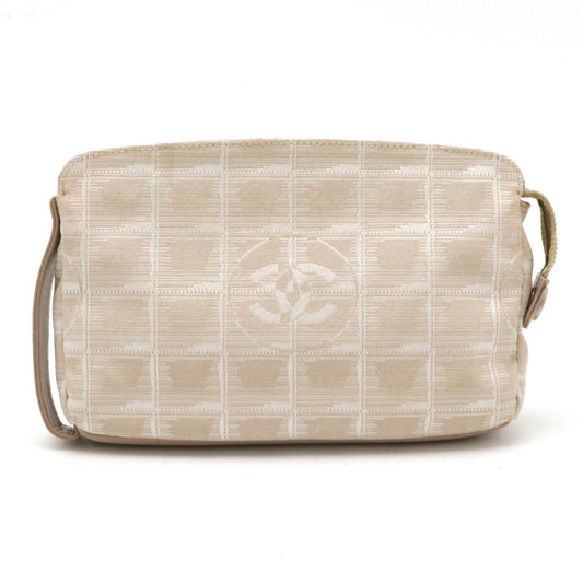 Chanel Beige Nylon Leather Pouch ()