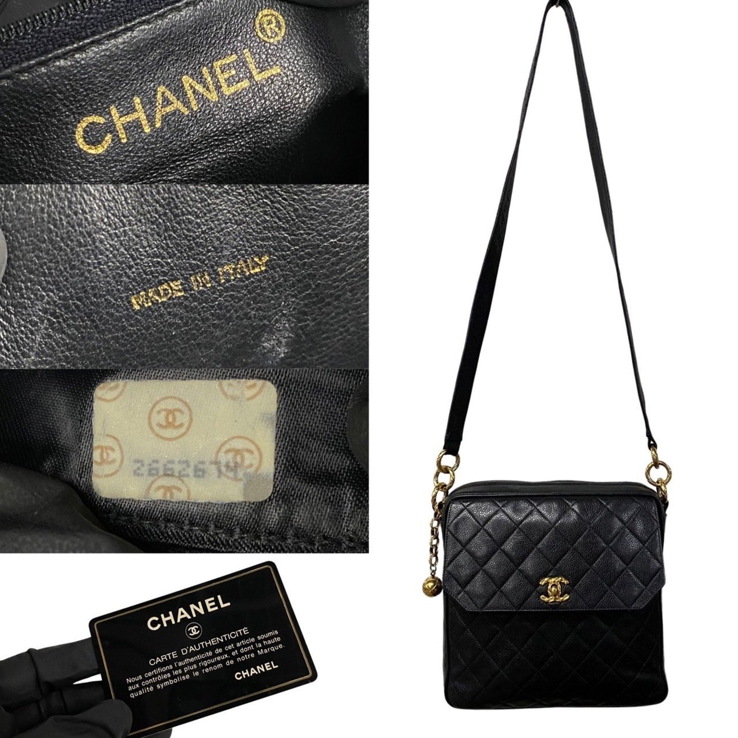 Chanel Black Leather Shoulder Bag ()