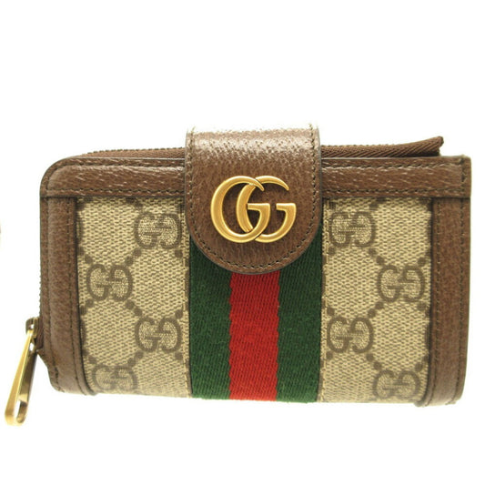Gucci Ophidia Beige Brown Gg Canvas Leather Coin Purse/Coin Case ()