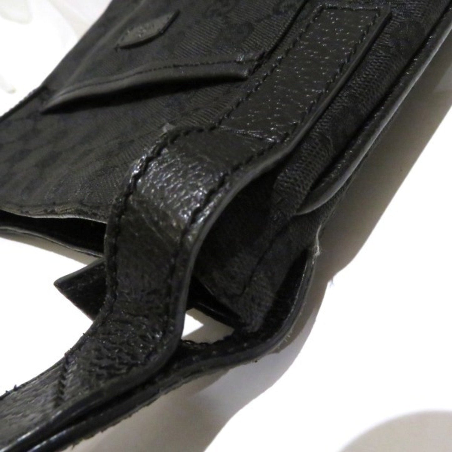 Gucci Black Gg Canvas Leather Shoulder Bag ()