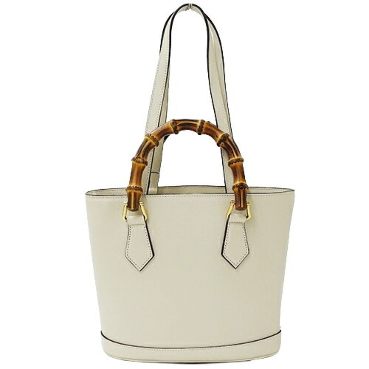 Gucci White Bamboo Handbag Tote Bag ()