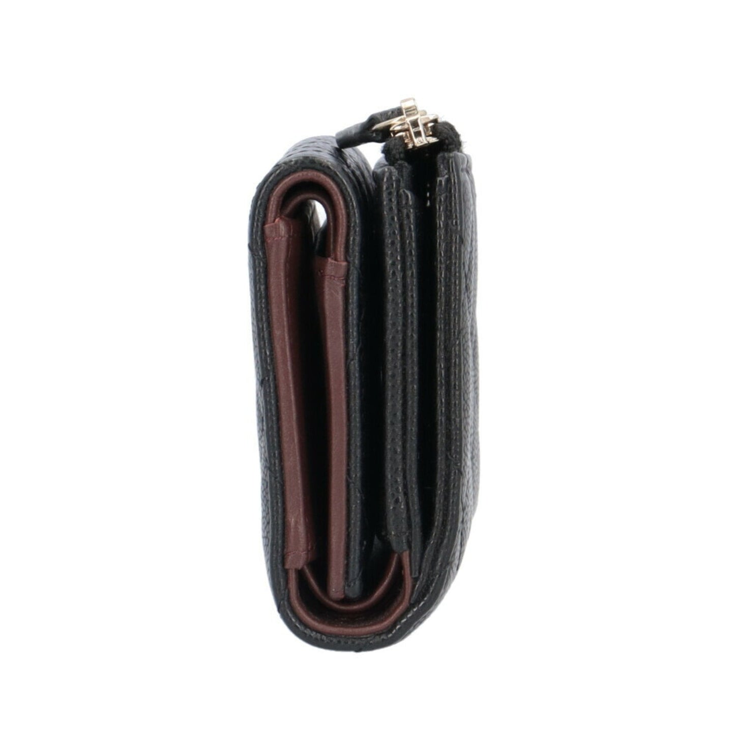 Chanel Black Grained Calfskin Wallet (Tri-Fold) ()