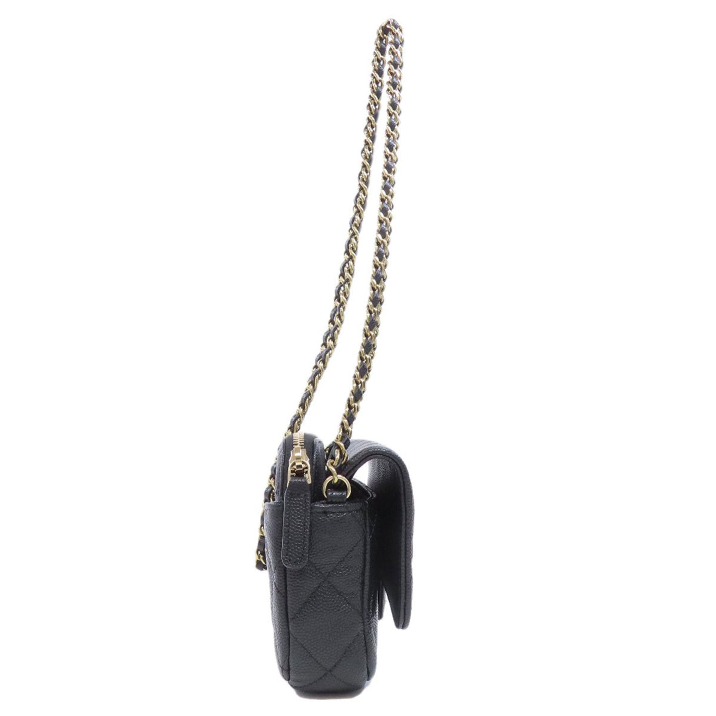 Chanel Black Caviar Leather Shoulder Bag ()