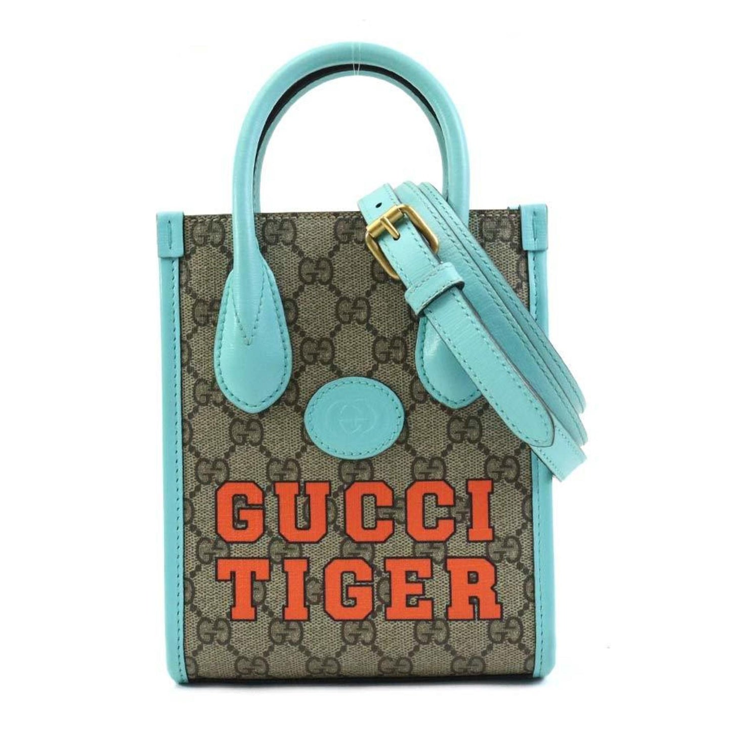 Gucci Blue Brown Gg Supreme Handbag Shoulder Bag ()