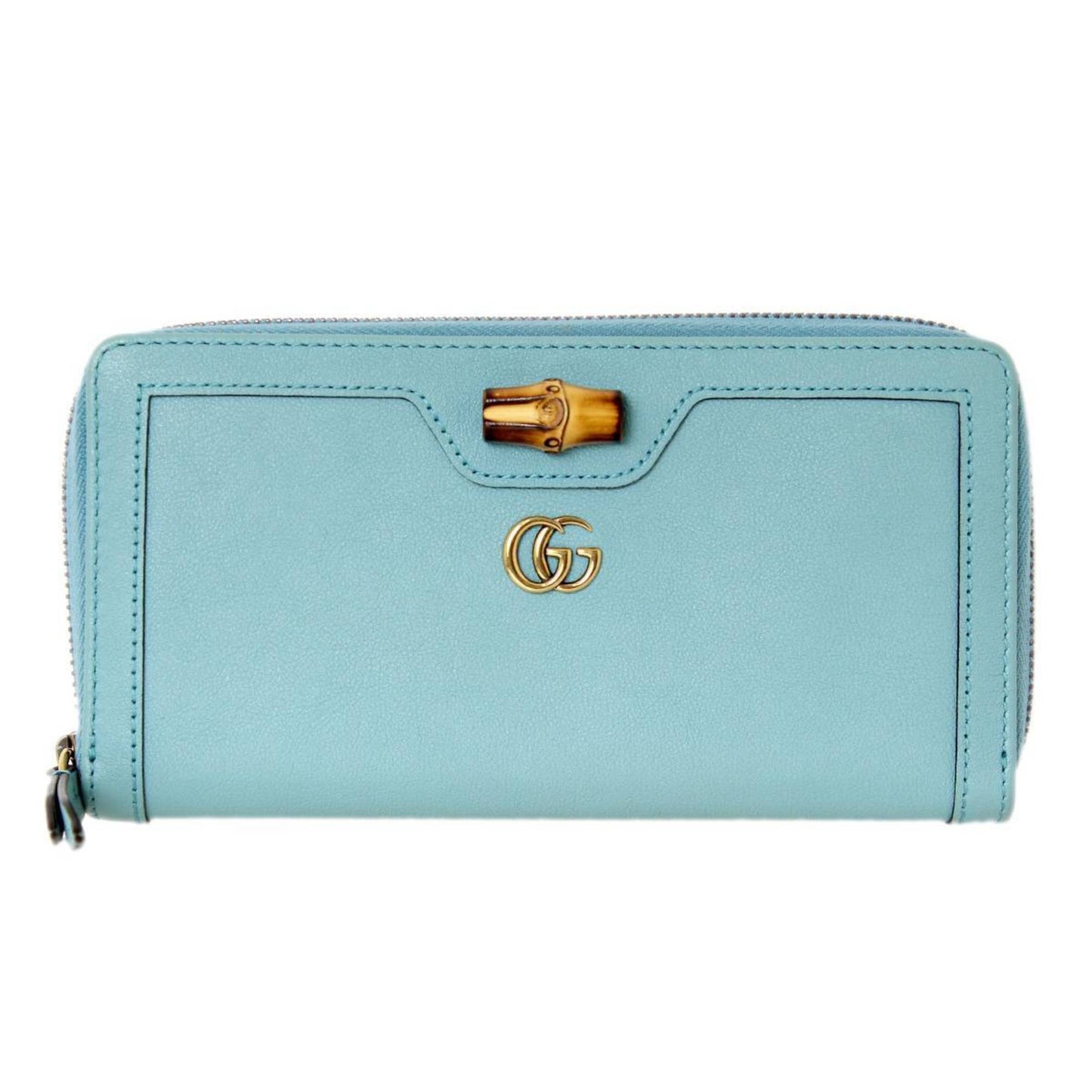 Gucci Bamboo Turquoise Bamboo Coin Purse/Coin Case ()