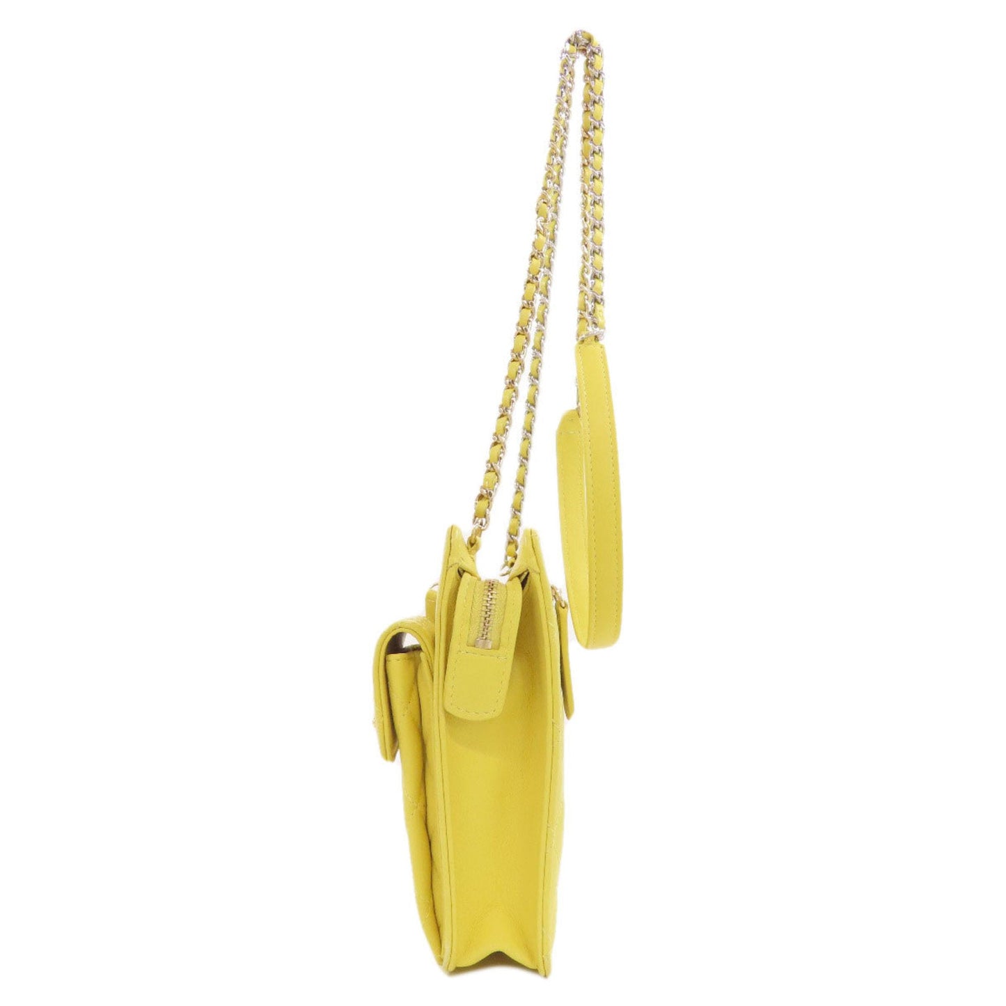 Chanel Yellow Leather Shoulder Bag ()