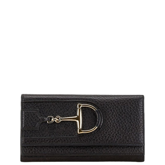 Gucci Black Leather Long Wallet (Bi-Fold) ()