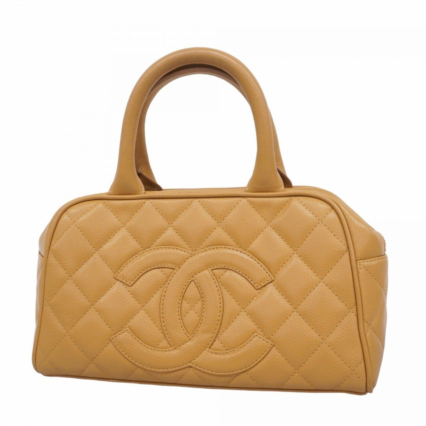 Chanel Beige Grained Calfskin Handbag ()