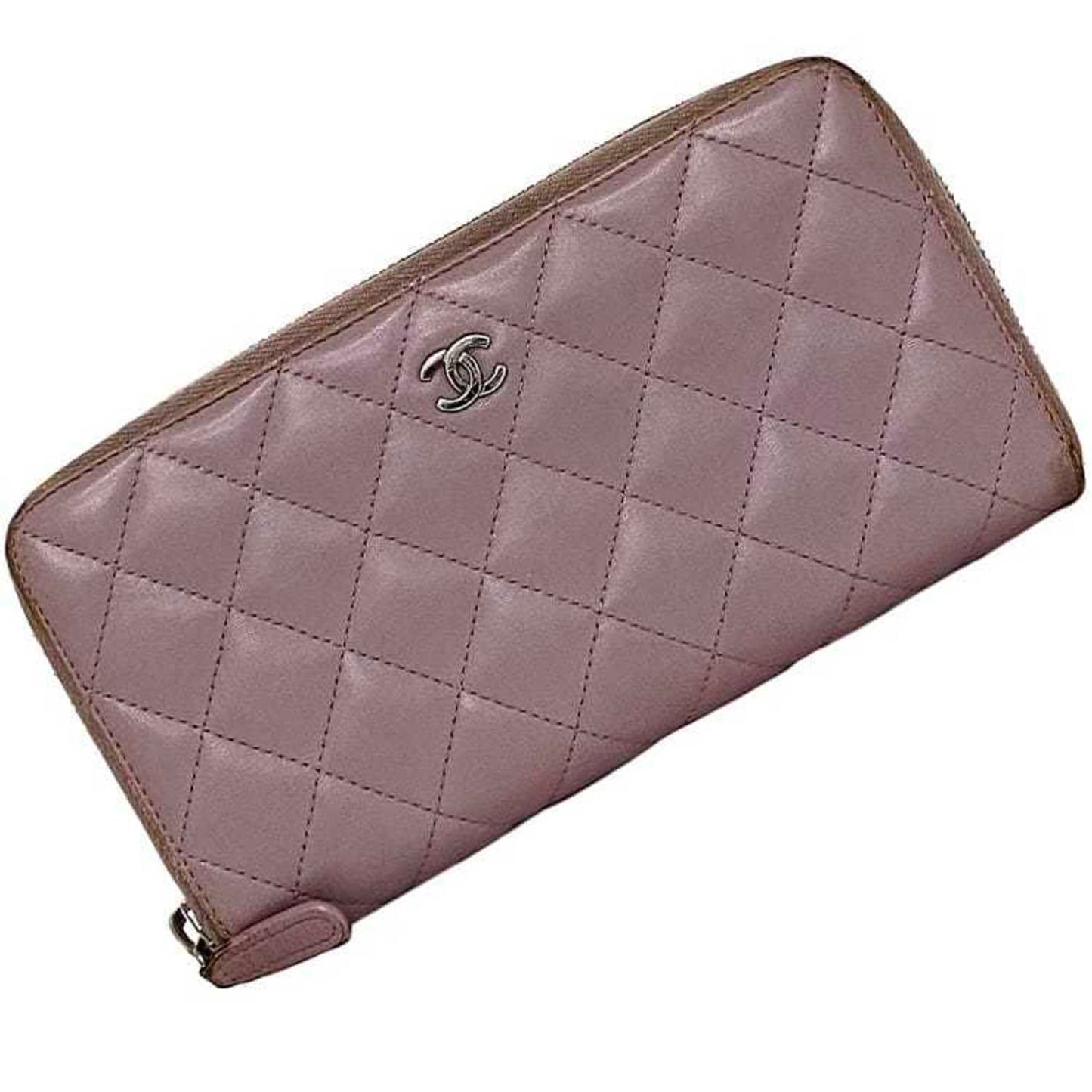 Chanel Purple Leather Long Wallet (Bi-Fold) ()