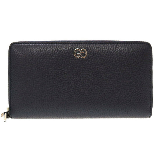 Gucci Navy Leather Long Wallet (Bi-Fold) ()