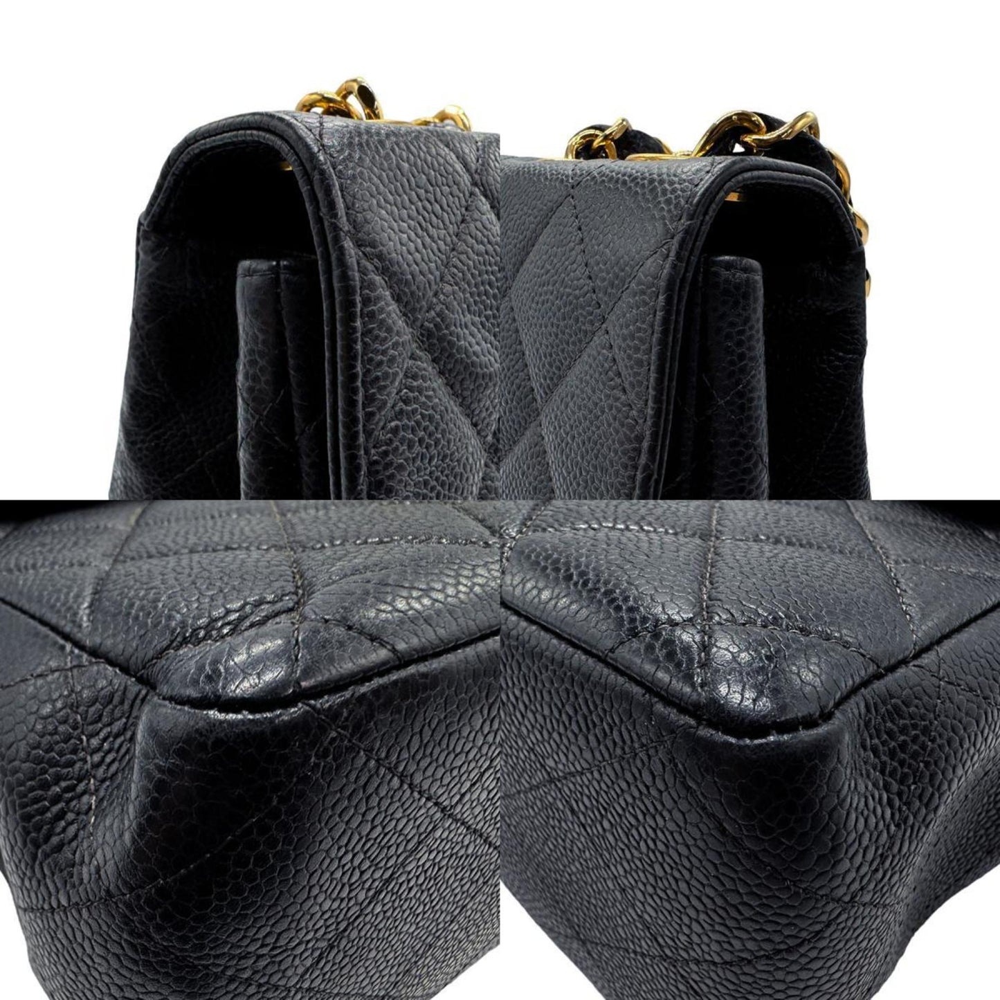 Chanel Black Grained Calfskin Shoulder Bag ()
