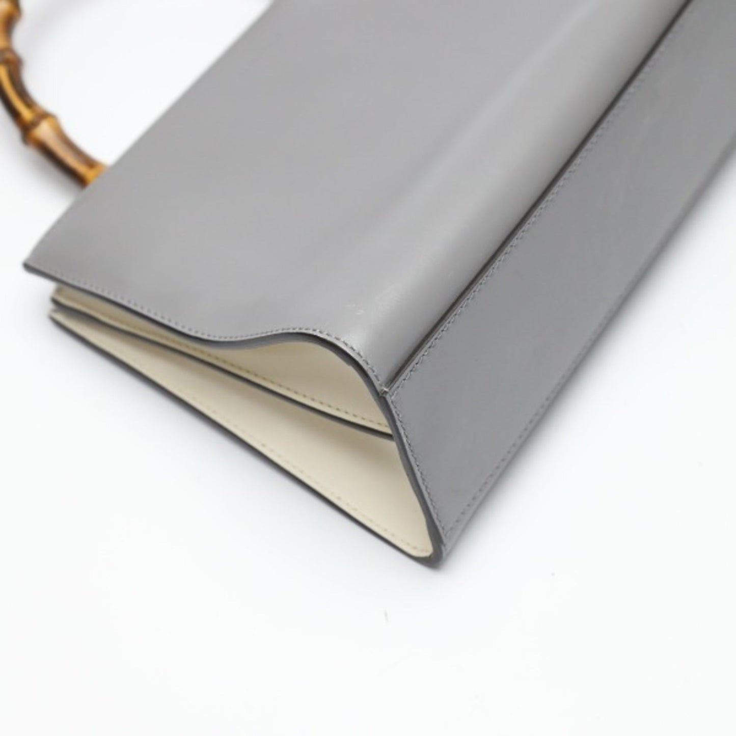 Gucci Gray Bamboo Handbag ()