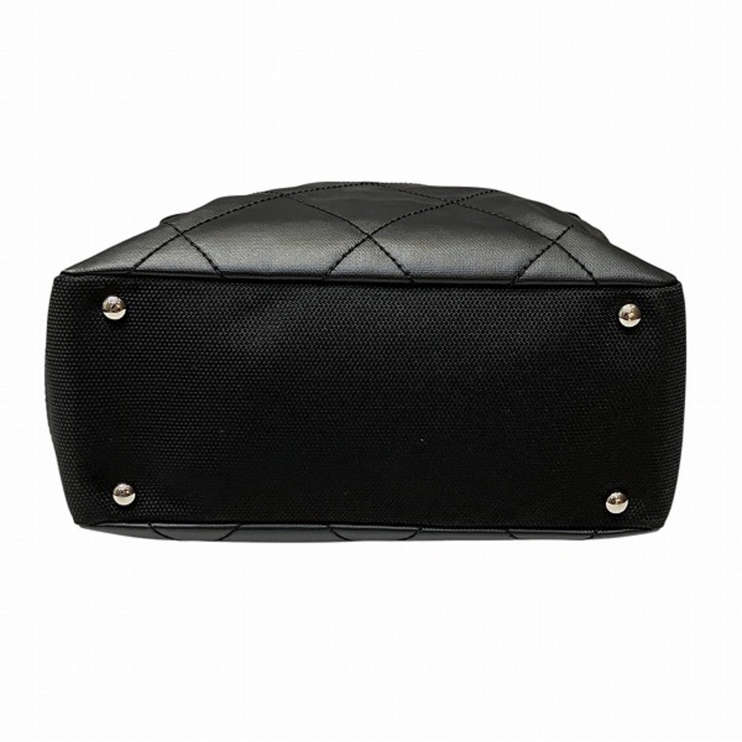 Chanel Black Coated Canvas Leather Shoulder Bag Tote Bag ()