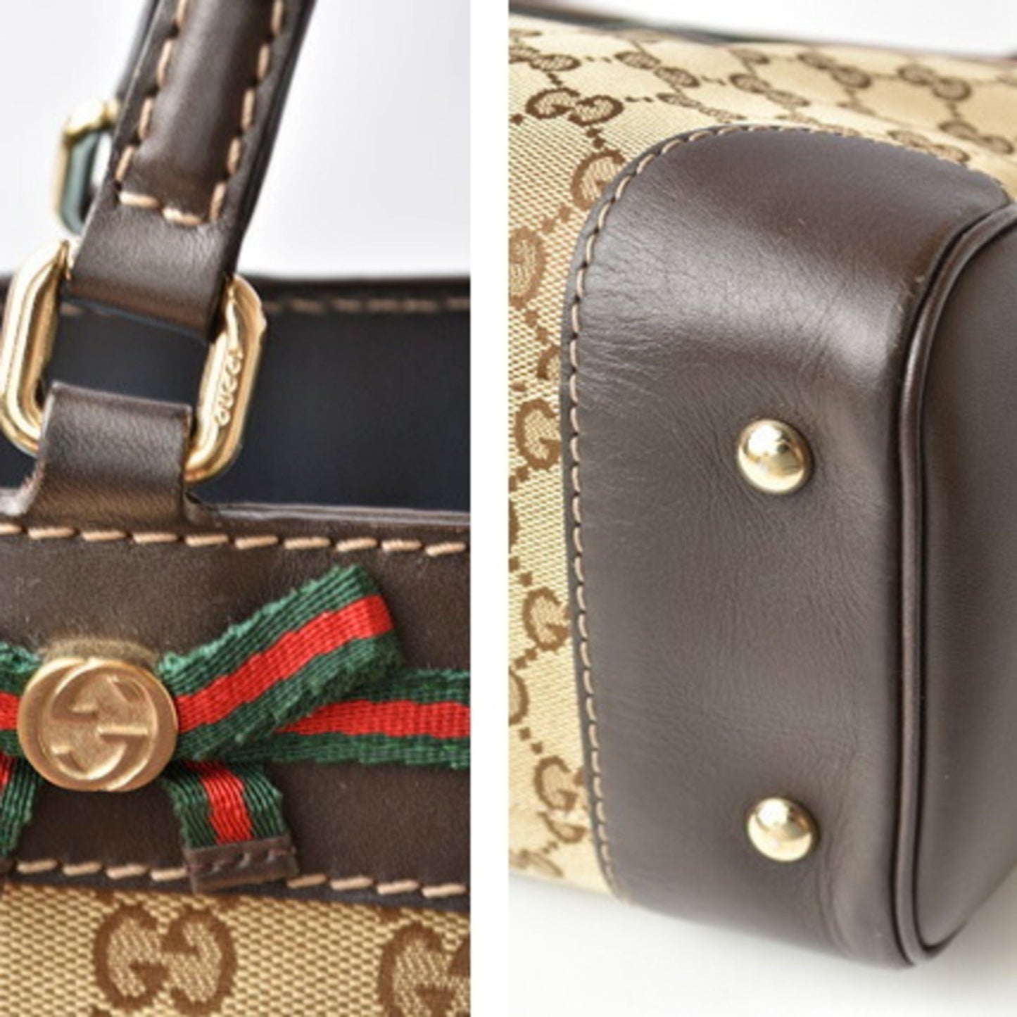 Gucci Beige Brown Gg Canvas Shoulder Bag Tote Bag ()