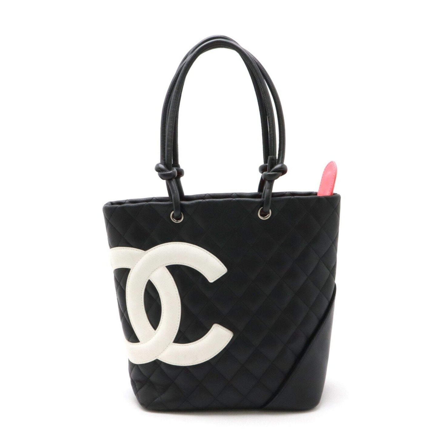Chanel Black White Cambon Ligne Shoulder Bag Tote Bag ()