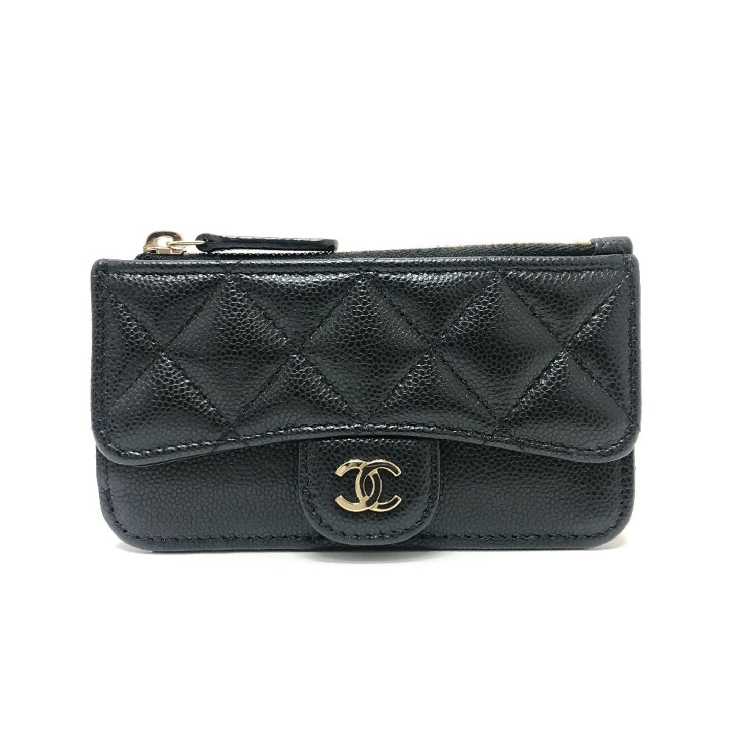 Chanel Black Grained Calfskin Coin Purse/Coin Case ()