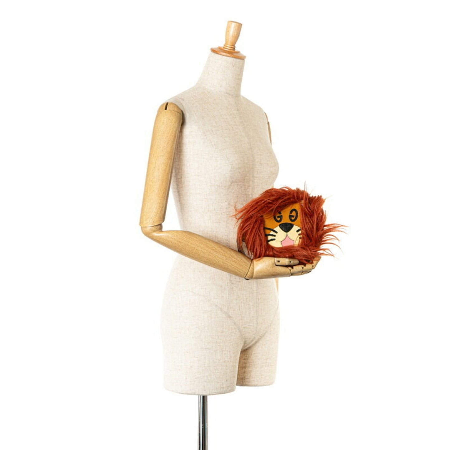 Gucci Brown Cord Faux Fur Leather Handbag ()