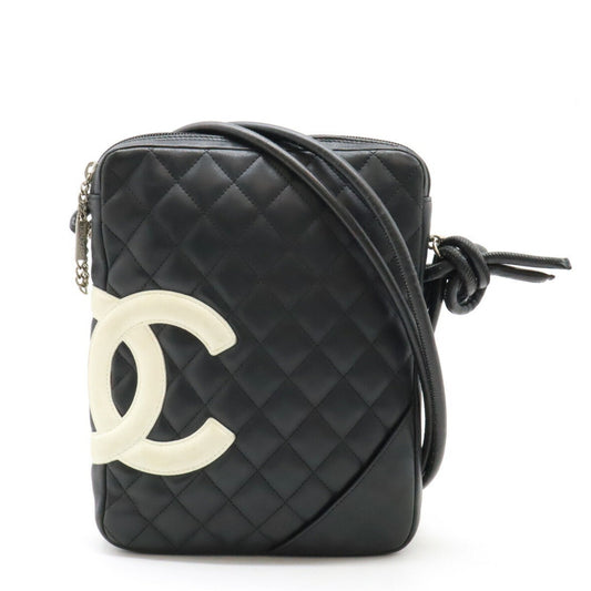 Chanel Black White Leather Shoulder Bag ()