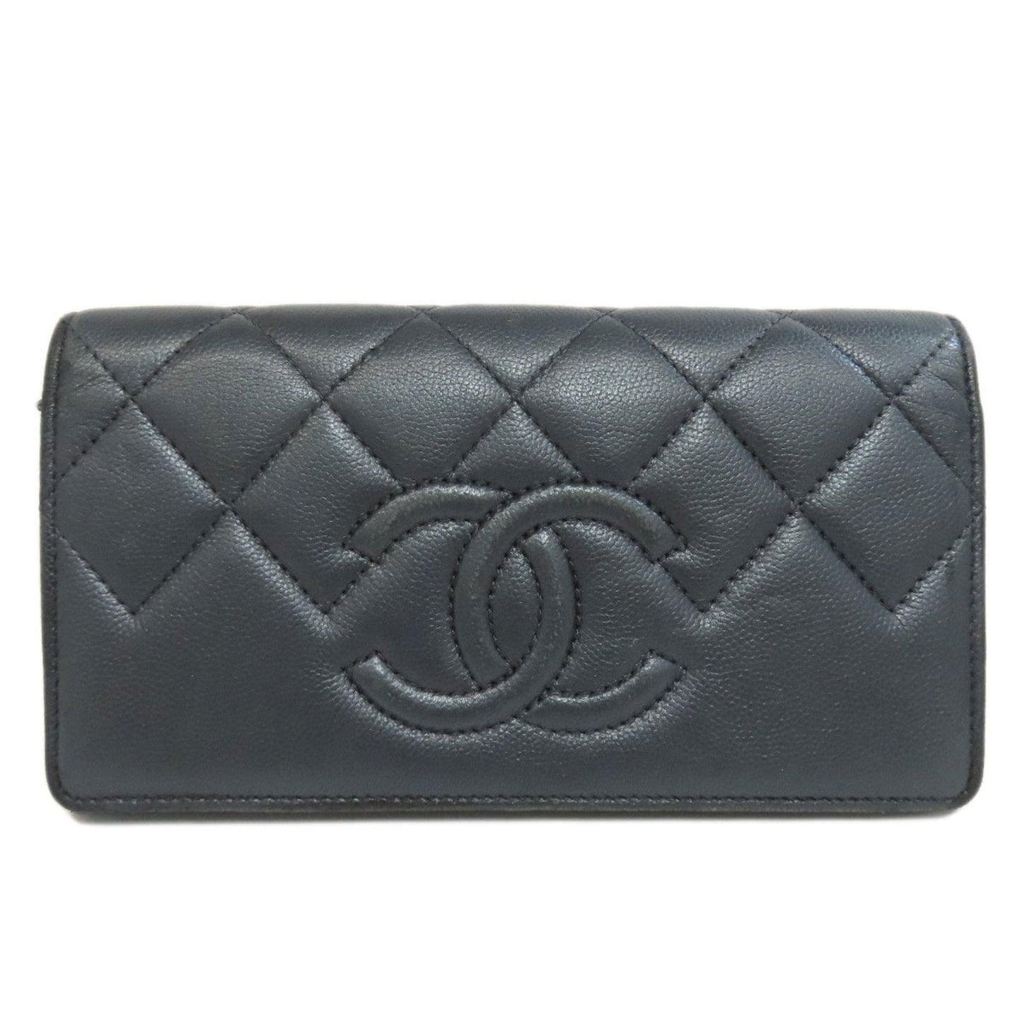 Chanel Dark Gray Long Wallet (Bi-Fold) ()