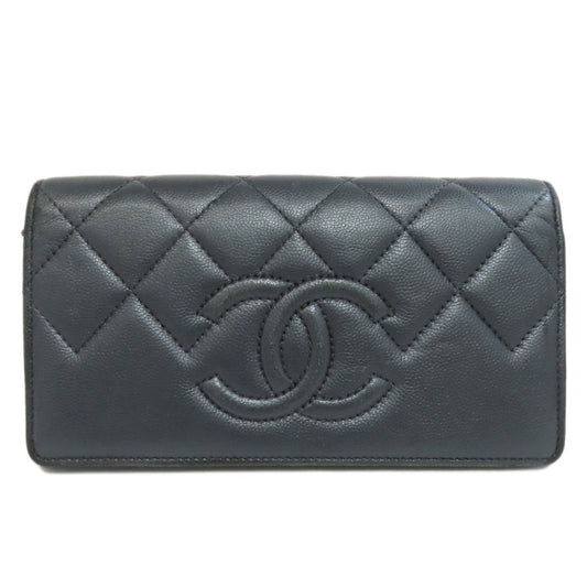 Chanel Dark Gray Long Wallet (Bi-Fold) ()
