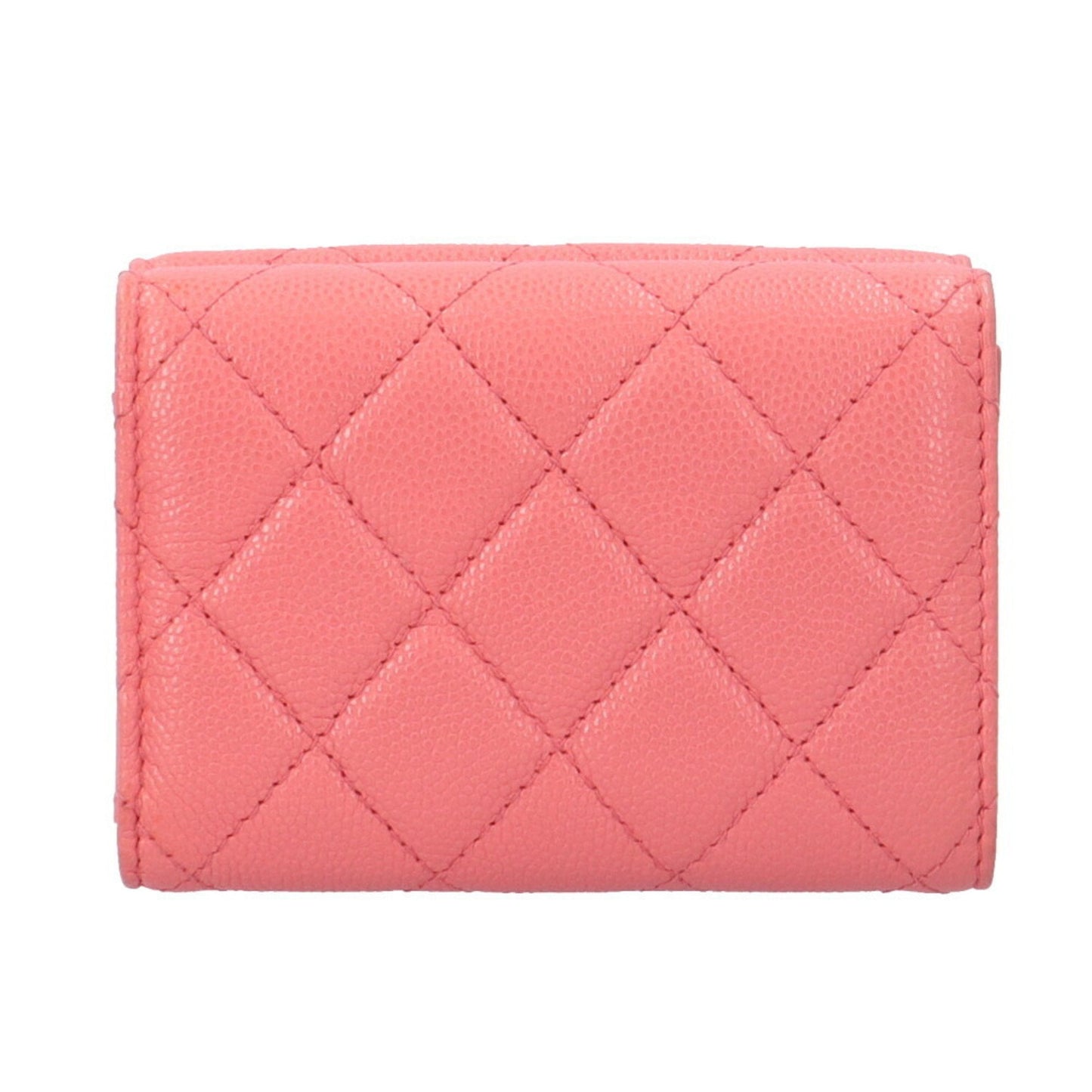 Chanel Pink Grained Calfskin Wallet (Tri-Fold) ()
