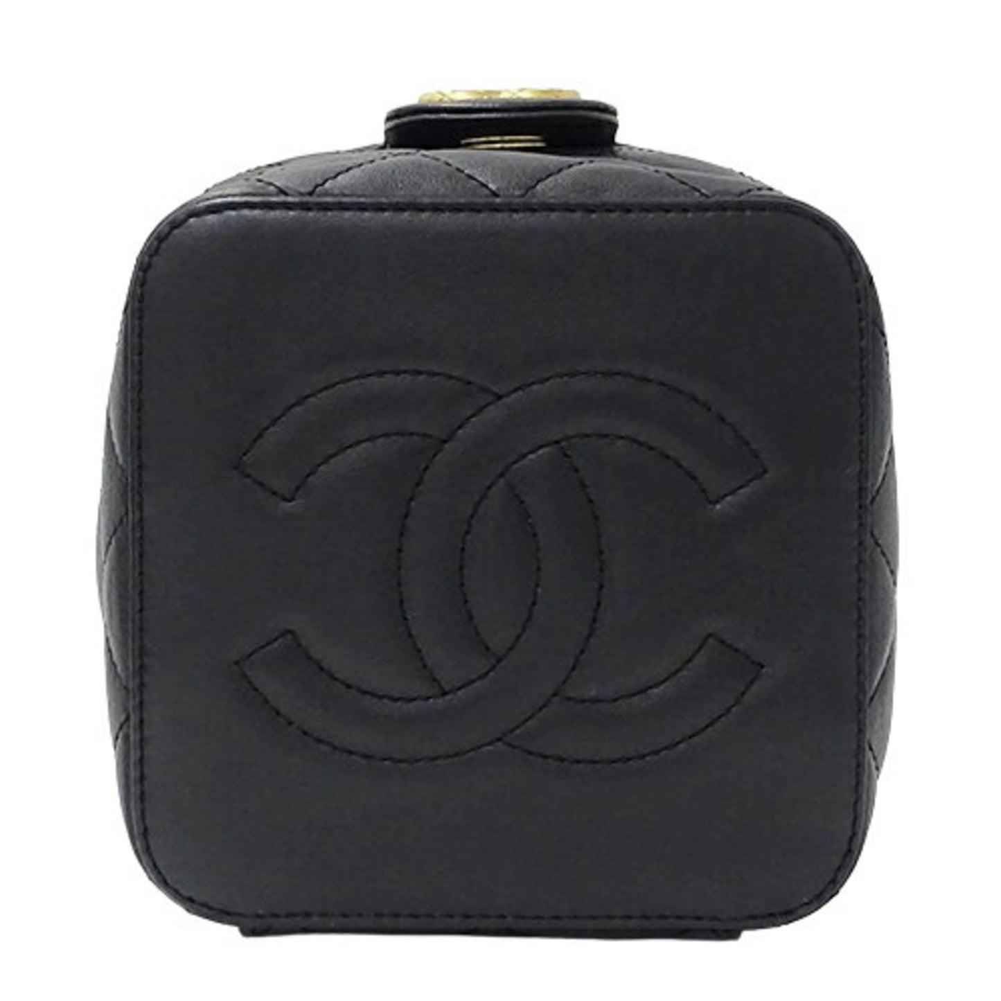 Chanel Black Leather Shoulder Bag Vanity Bag ()