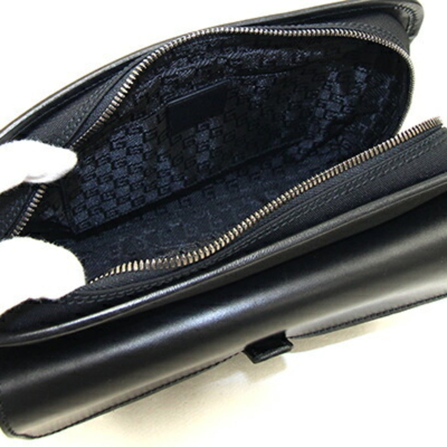 Gucci Black Nylon Canvas Leather Clutch Bag ()