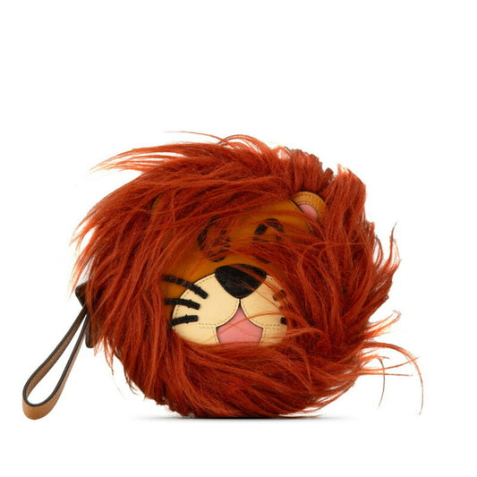 Gucci Brown Cord Faux Fur Leather Handbag ()