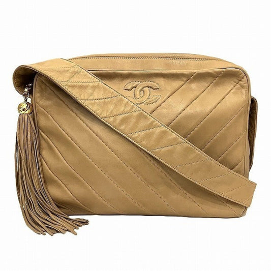 Chanel Beige Leather Shoulder Bag ()