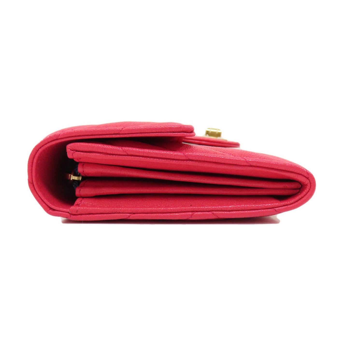 Chanel Pink Leather Long Wallet (Bi-Fold) ()