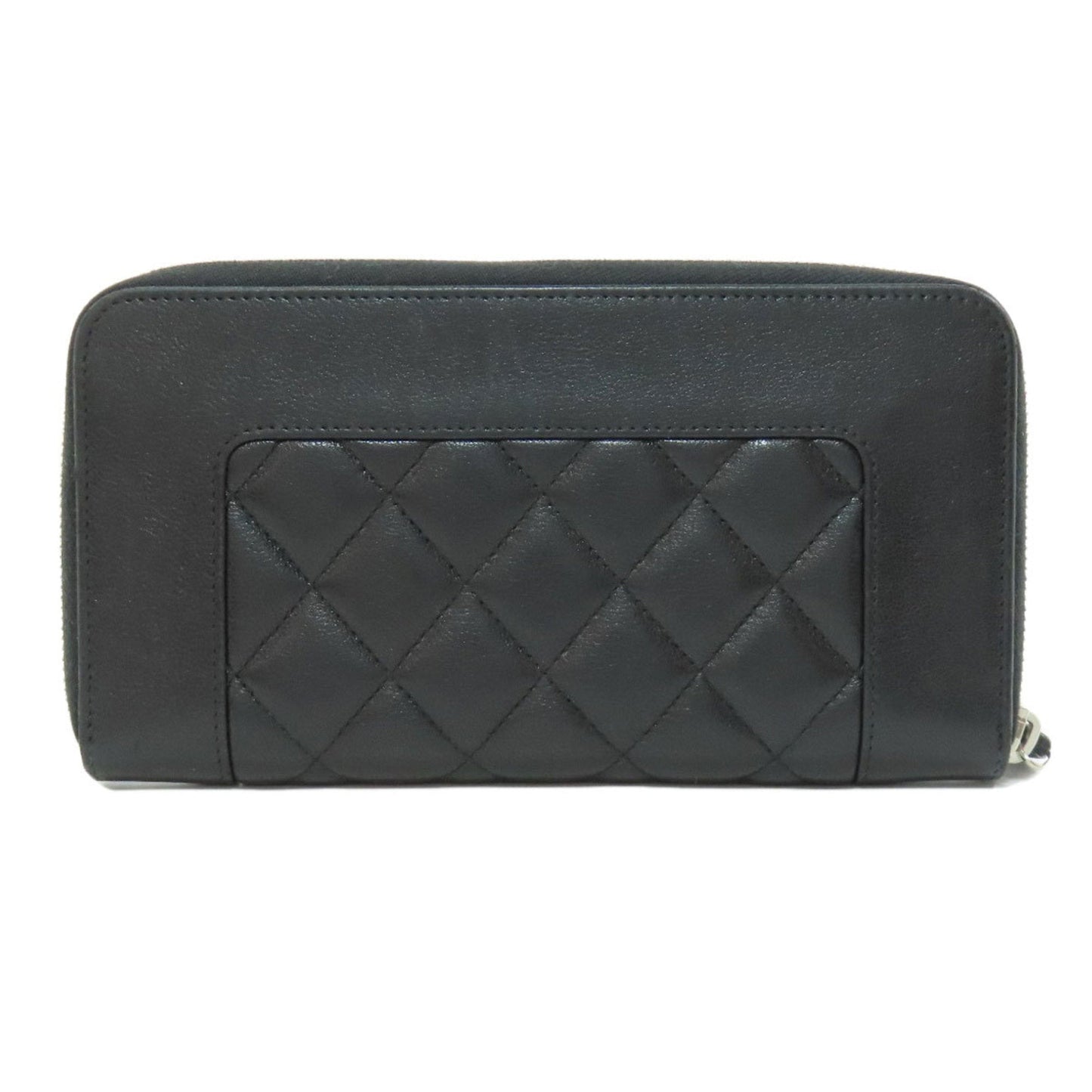 Chanel Black Leather Long Wallet (Bi-Fold) ()