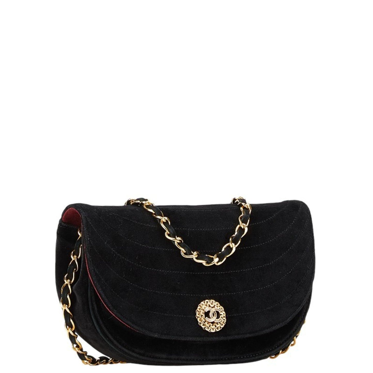 Chanel Black Suede Shoulder Bag ()