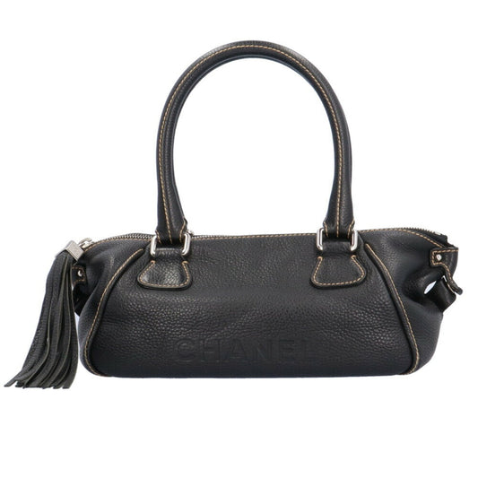 Chanel Black Leather Boston Bag Handbag ()