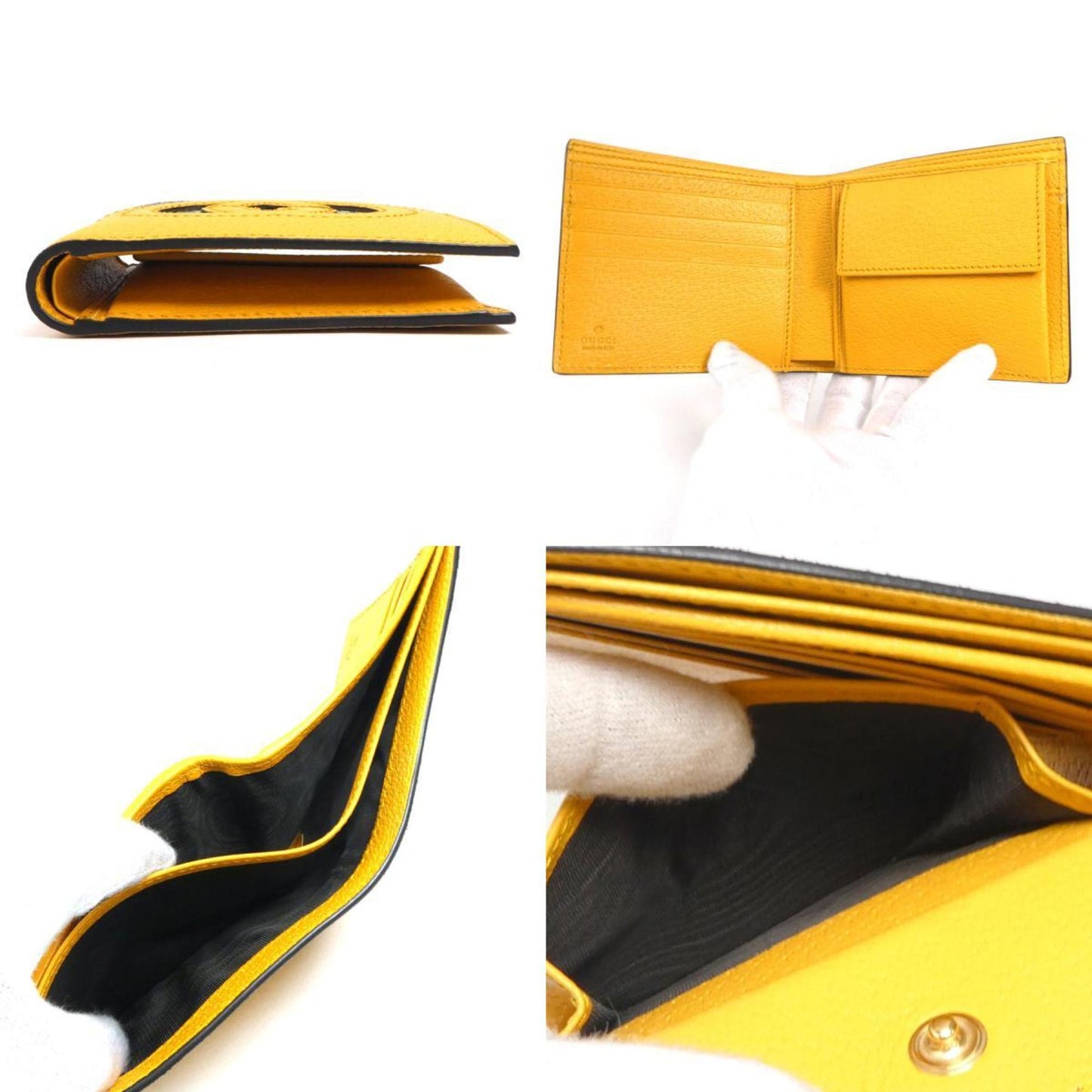 Gucci Brown Yellow Leather Gg Supreme Wallet (Bi-Fold) ()