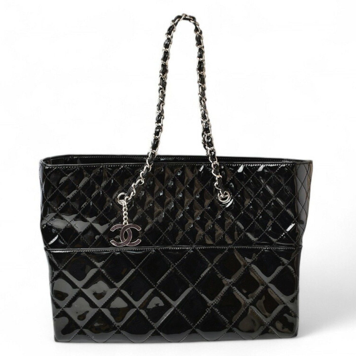 Chanel Black Patent Leather Tote Bag ()