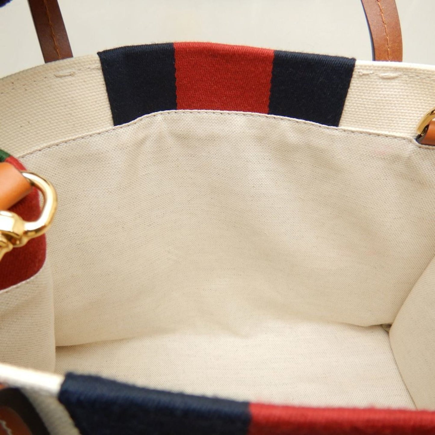 Gucci Brown Ivory Canvas Tote Bag ()