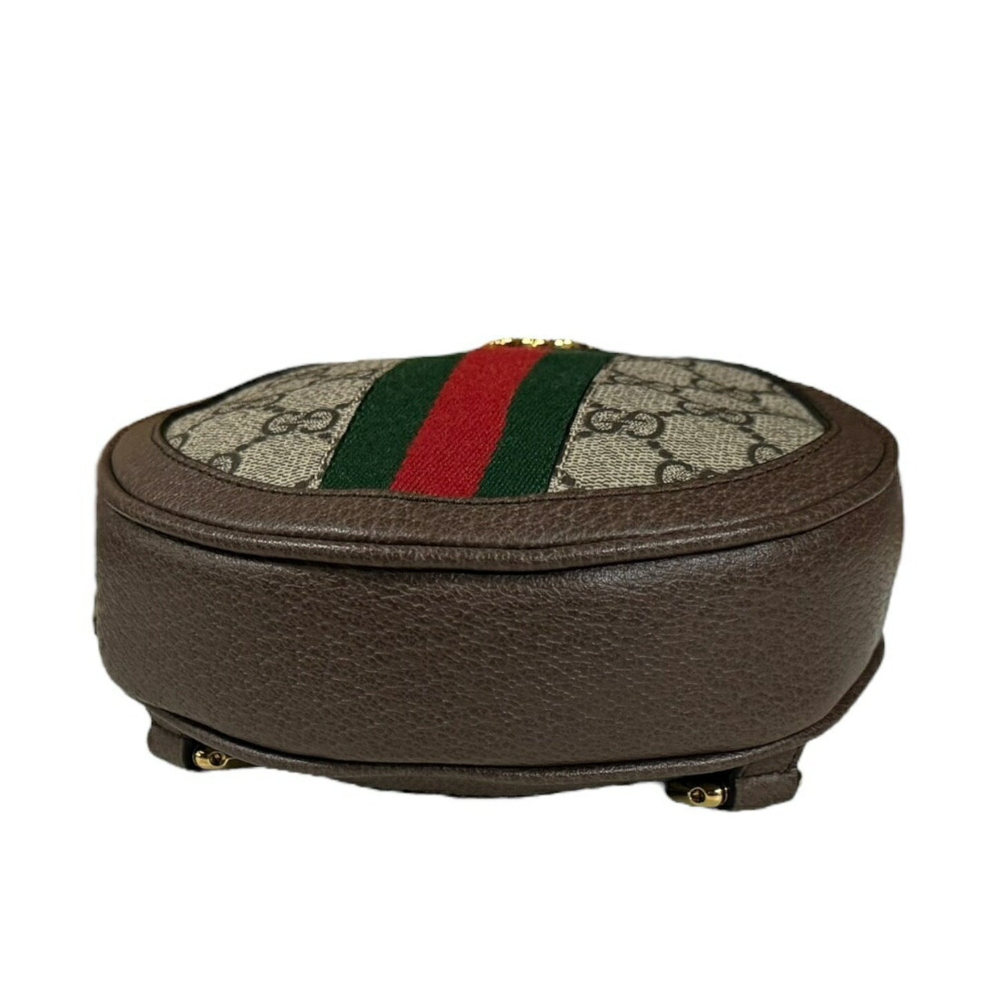 Gucci Beige Brown Gg Supreme Leather Backpack ()