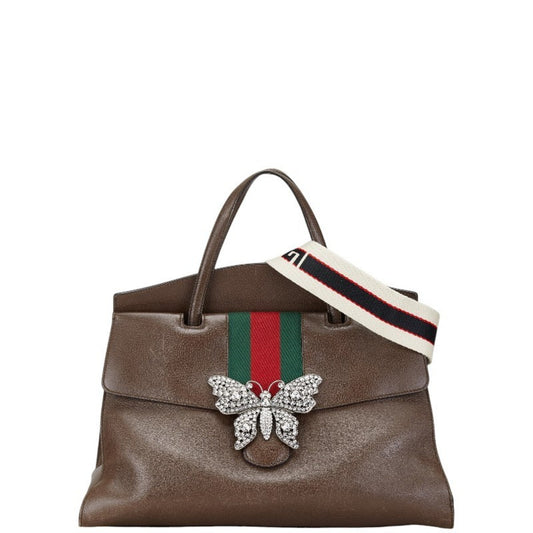 Gucci Brown Leather Handbag Shoulder Bag ()