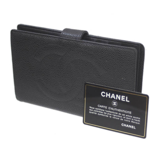 Chanel Black Grained Calfskin Wallet (Bi-Fold) ()